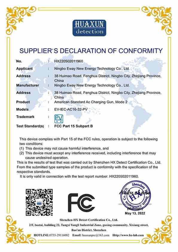 Kelylands ec charger factory FCC