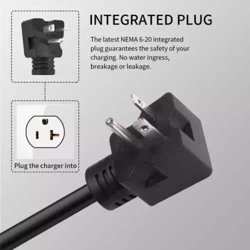 Type 1 level 2 EV charger plug