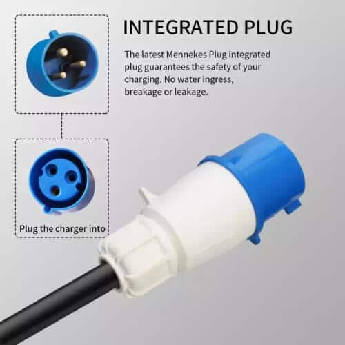 Type 2 32A ev charging plug